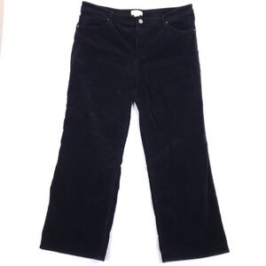 H&M Corduroy Pants Size 20 Black Wide Leg High Waisted Dark Academia Plus Size